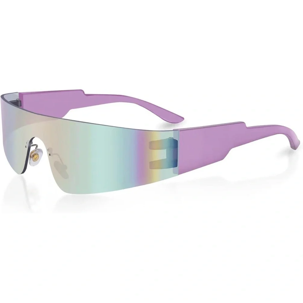3 in a single purchase Cyber-Shield Trio Midnight Black-Heart Rimless-Neon Aura